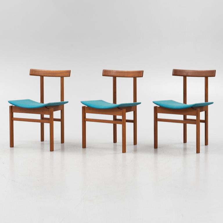 Inger Klingenberg, three model 193 teak chairs, France & Son, 1960's.