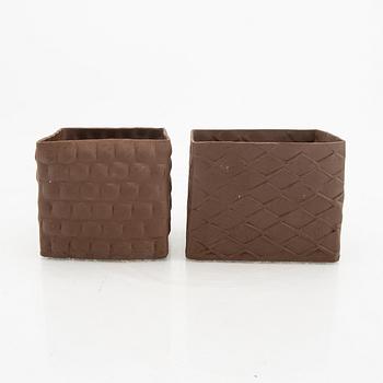 Signe Persson-Melin, a set of two signed and dated  02 earthenware bowls.