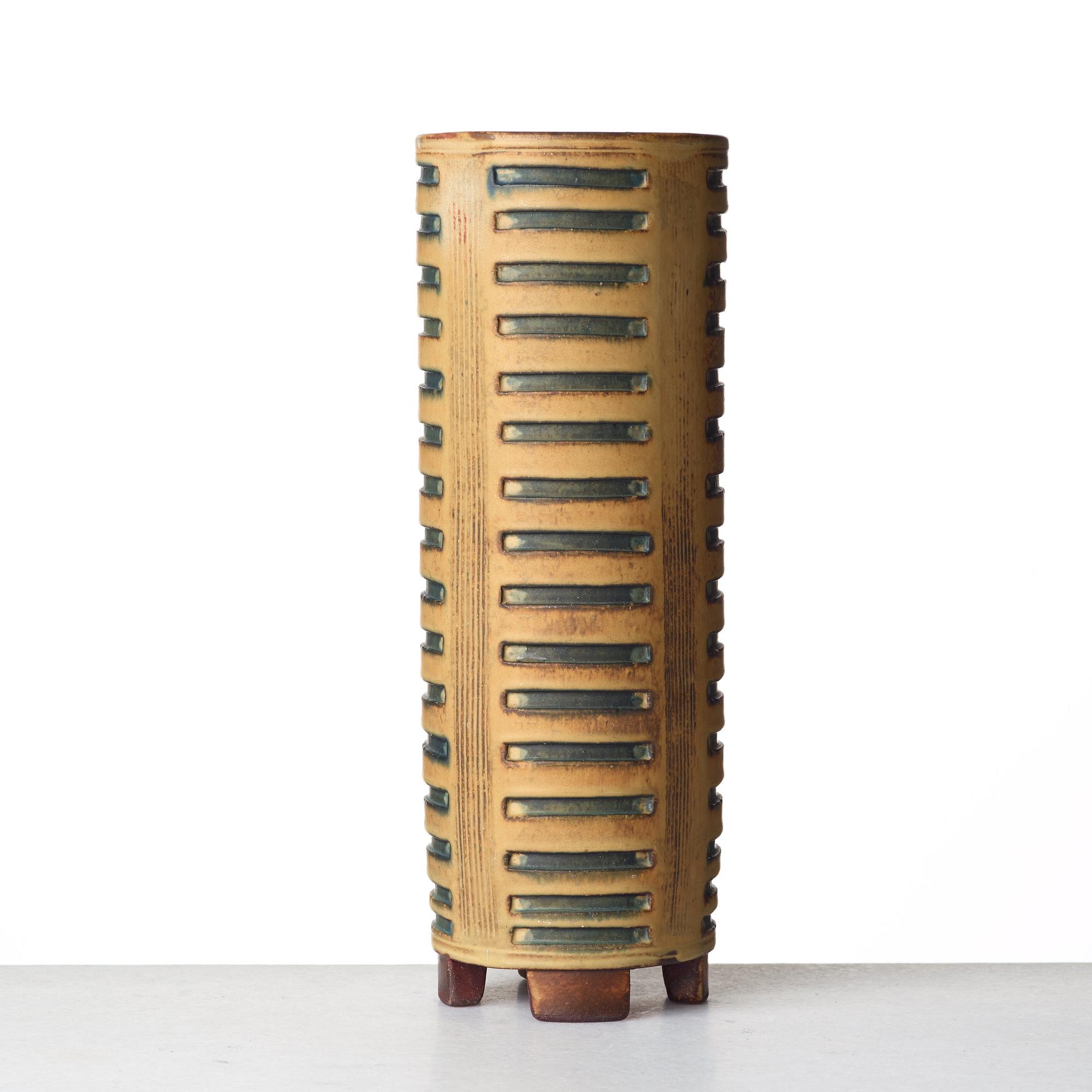 Wilhelm Kåge, a "Farsta" stoneware vase, Gustavsberg studio, Sweden 1955.