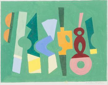 ERNST METHER-BORGSTRÖM, gouache, signerad, 1960-tal.