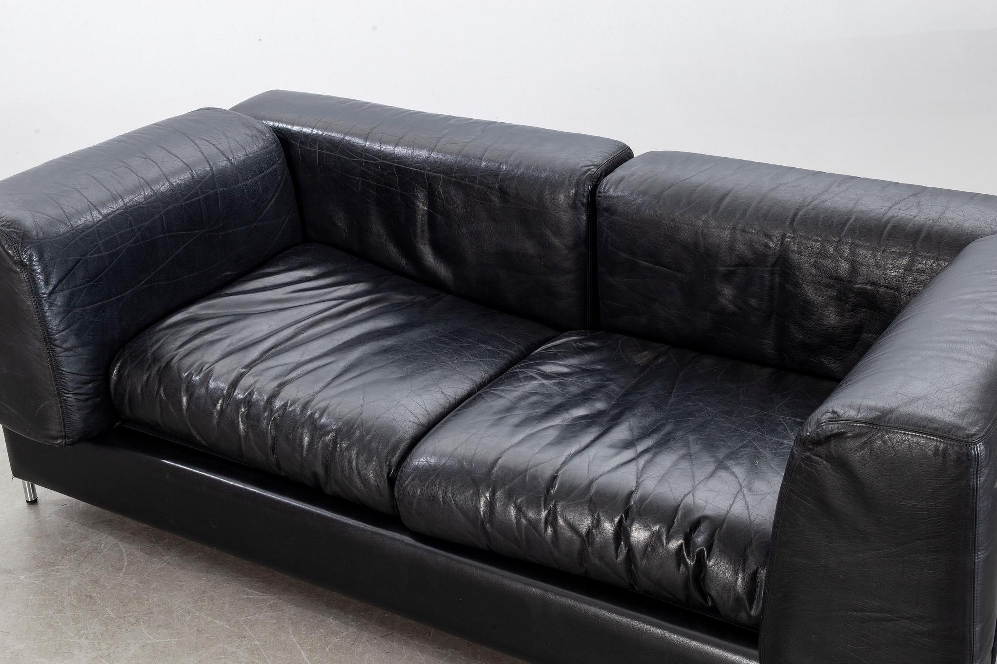A Swedish 1970/80's leather sofa.