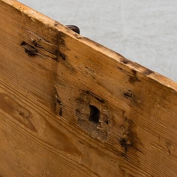 A pine chest, 18th Century.