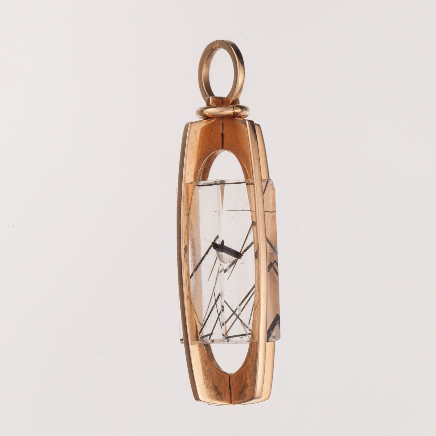 HÄNGE, 14K guld, turmalinkvarts, Elis Kauppi Kupittaan Kulta. Vikt tot. 8,2 g.