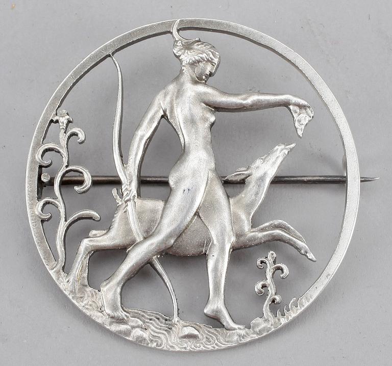 BROSCH, Tore Strindberg, silver, Sporrong Stockholm 1943. Vikt ca 16 gram.