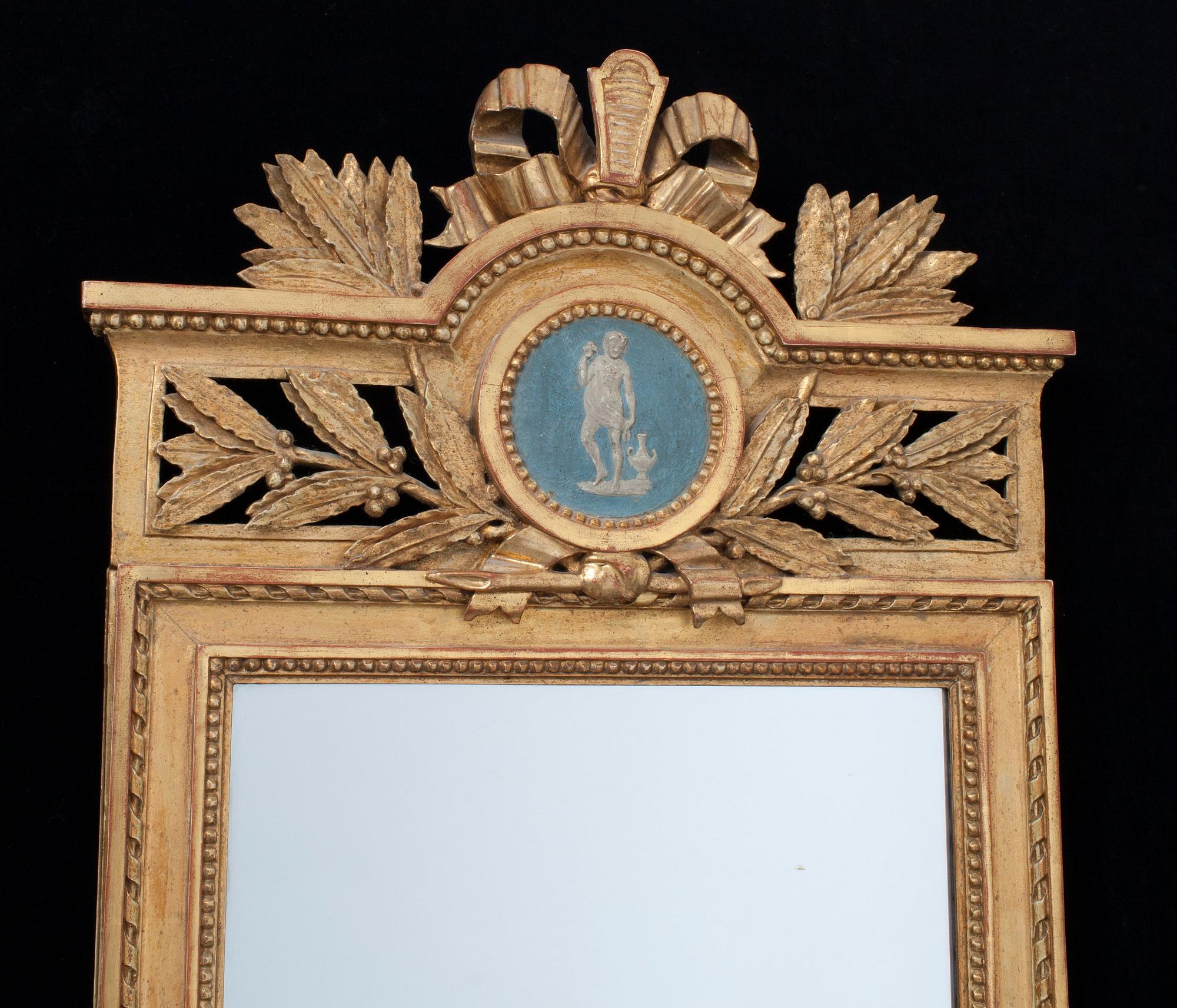 A pair of Gustavian two-light girandole mirrors by Lago Lundén, signed and dated 1789.