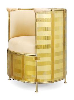 31. A Mats Theselius 'El Dorado' brass and leather armchair, Källemo, Värnamo, Sweden 2002.