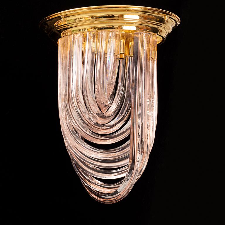 A pair of late 20th century Italian glass ceiling lights.