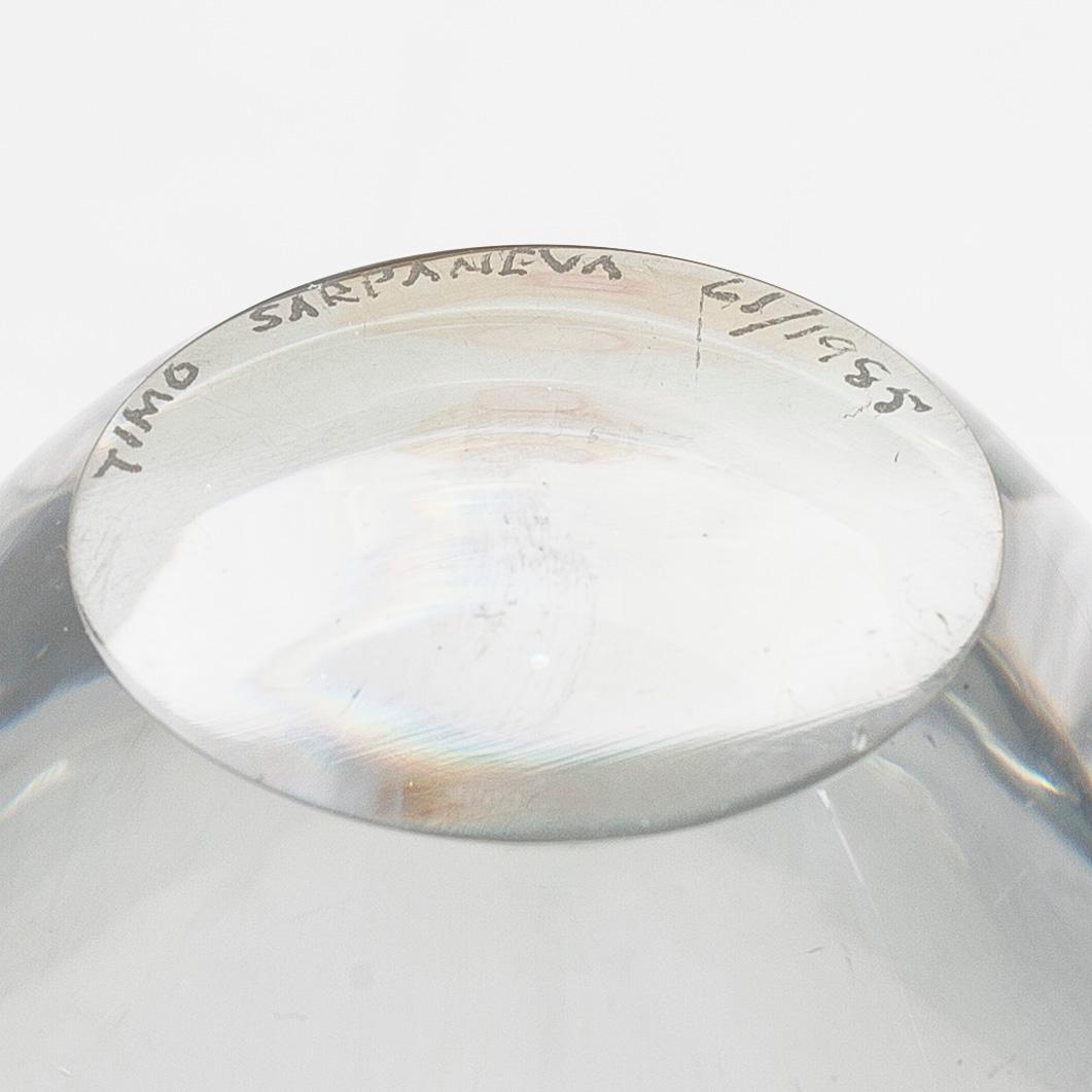 Timo Sarpaneva, glasskulptur, "Claritas", signerad Timo Sarpaneva 61/1985.