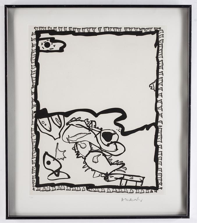 Pierre Alechinsky, etching and  linocut, 1989, signed 2/125.