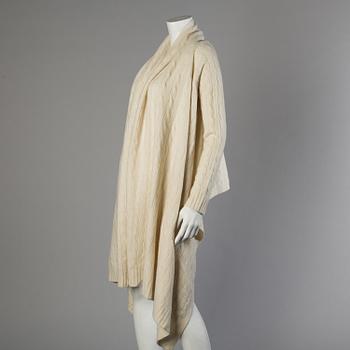 A white wool- and cashmere poncho by Ralph Lauren.