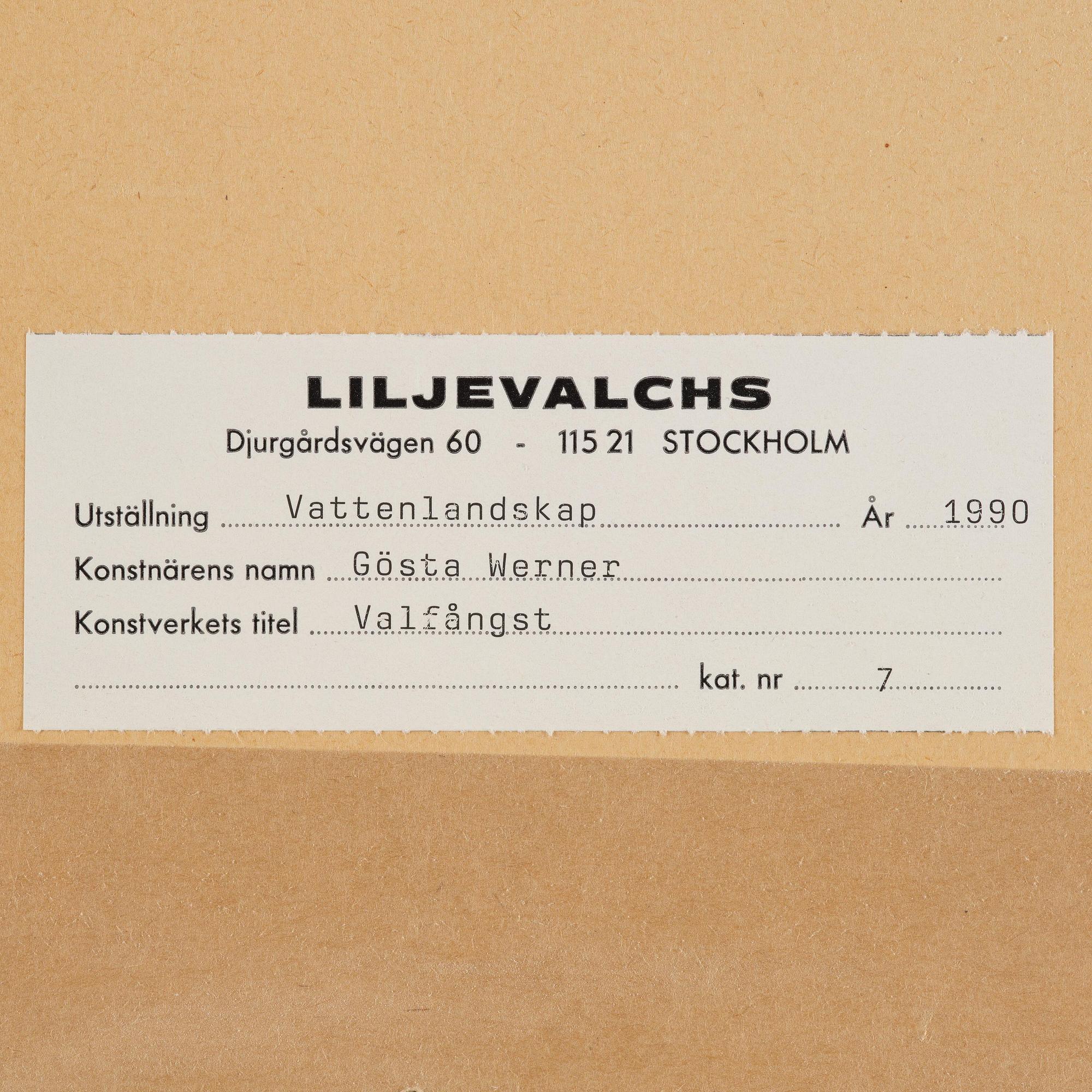 Gösta Werner, "Valfångst".