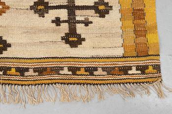 Märta Måås-Fjetterström, a drape, "Gula Dubbelkorset", flat weave, ca 241,5 x 149,5 cm, signed MMF.