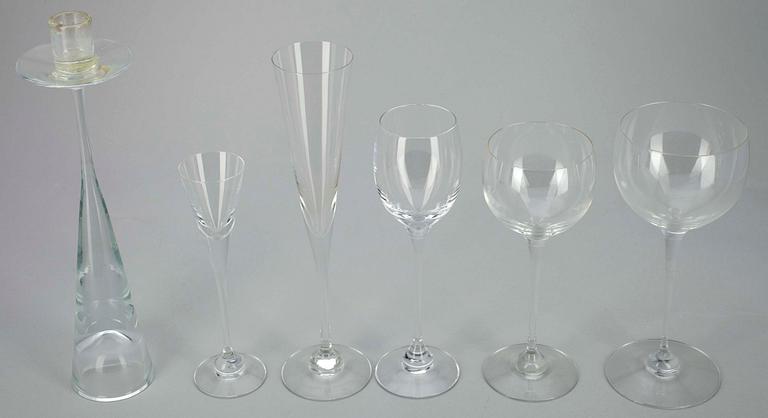 GLASSERVIS, 48 st, glas, "Aurora", Heikki Orvola, Iittala, 1900-talets slut.