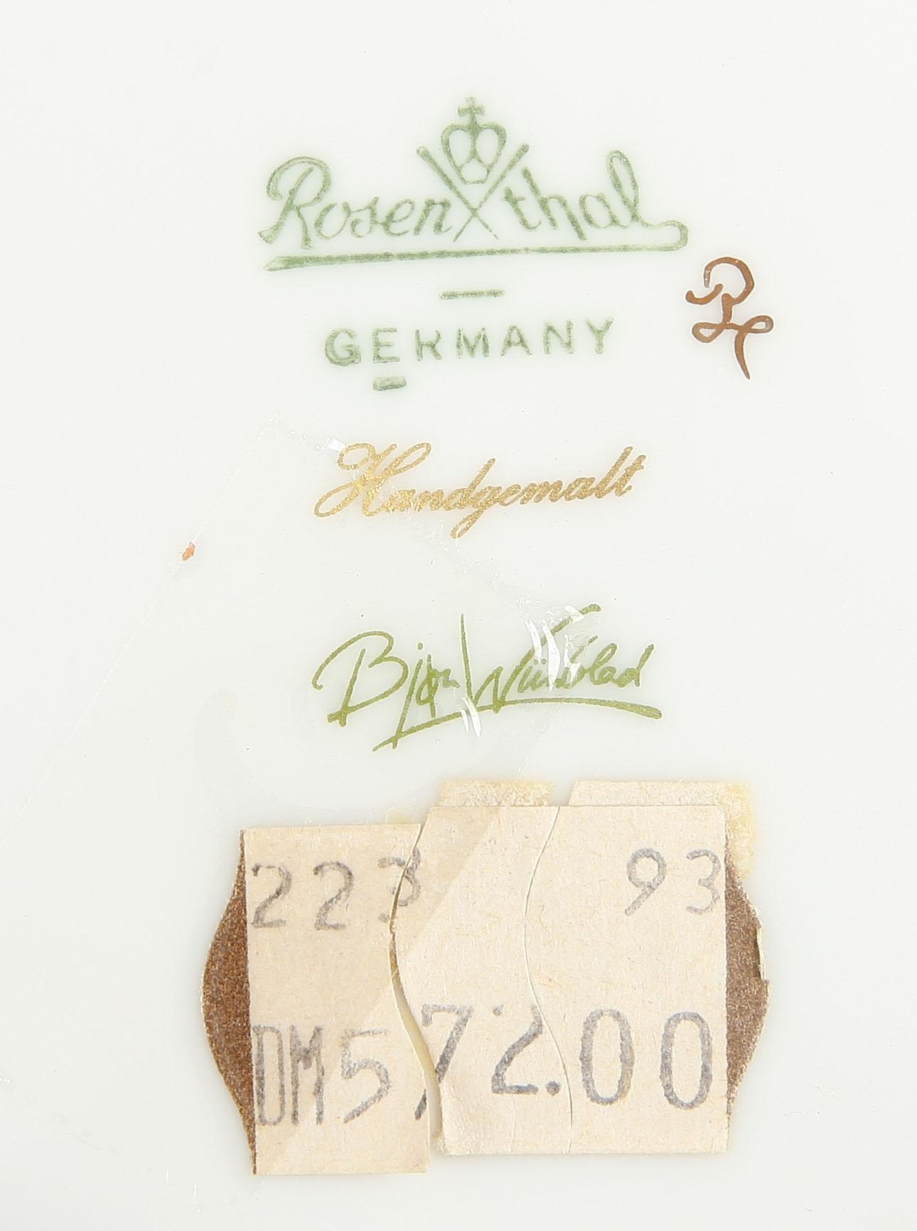 PARTI PORSLIN, 7 delar, Björn Wiijnblad, Studio Linie, Rosenthal, Tyskland.