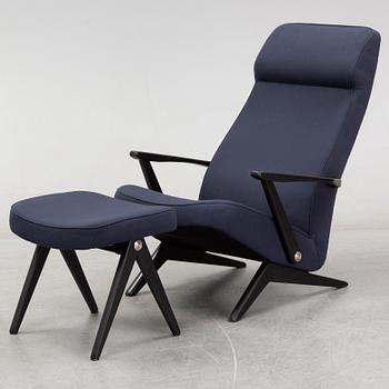 Bengt Ruda, easychair with stool, 'Triva' for Nordiska Kompaniet, 1950's.