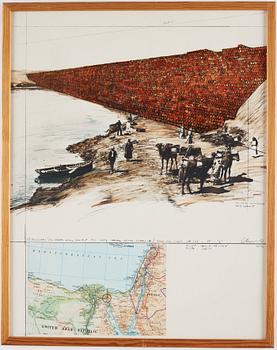 Christo & Jeanne-Claude, "Ten million oil drums wall, project for the Suez Canal".