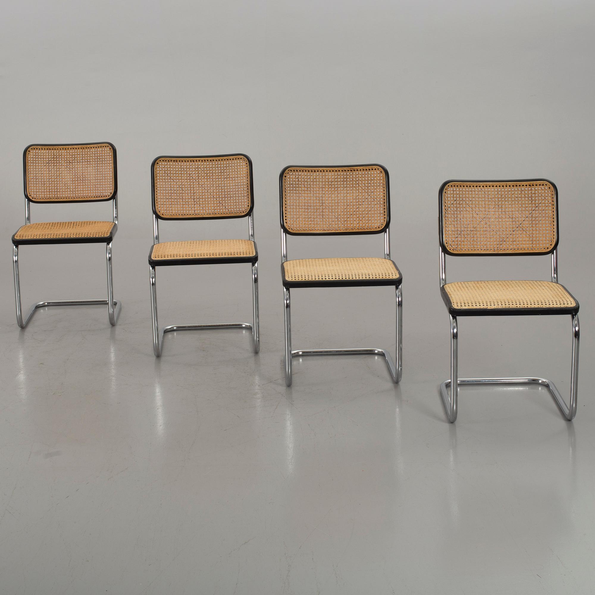 STOLAR, 4 st, "Cesca", Marcel Breuer, Thonet 1970-tal.