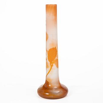 Emile Gallé, vas, överfångsglas, Nancy, Frankrike, Art Nouveau.
