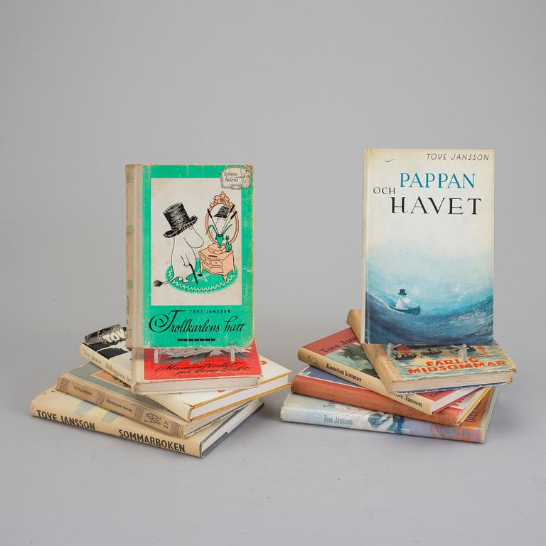 PARTI BARNBÖCKER, 10 st, Tove Jansson, bland annat "Pappan och Havet". 1949-1991.