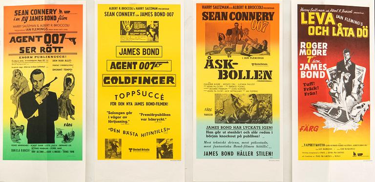Filmaffischer 4 st James Bond.