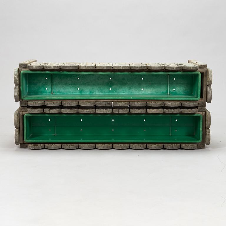 Blombänk, ett par, furu.