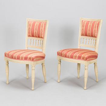 A pair of late Gustavian chairs, early 19th century.