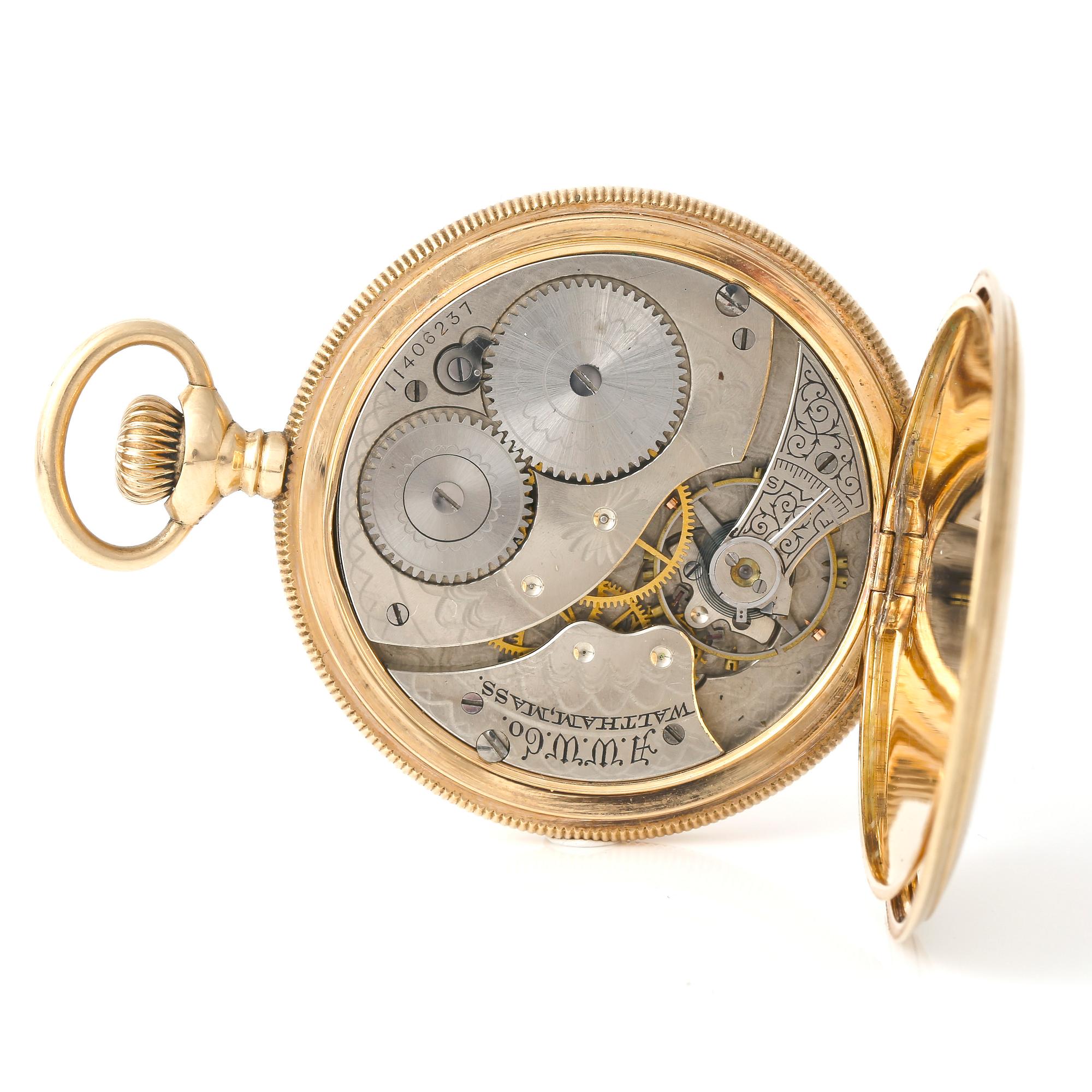 FICKUR, 14k guld, Waltham, USA, omkring sekelskiftet 1900-talets, troligen 1902. Vikt ca 73,40 g.