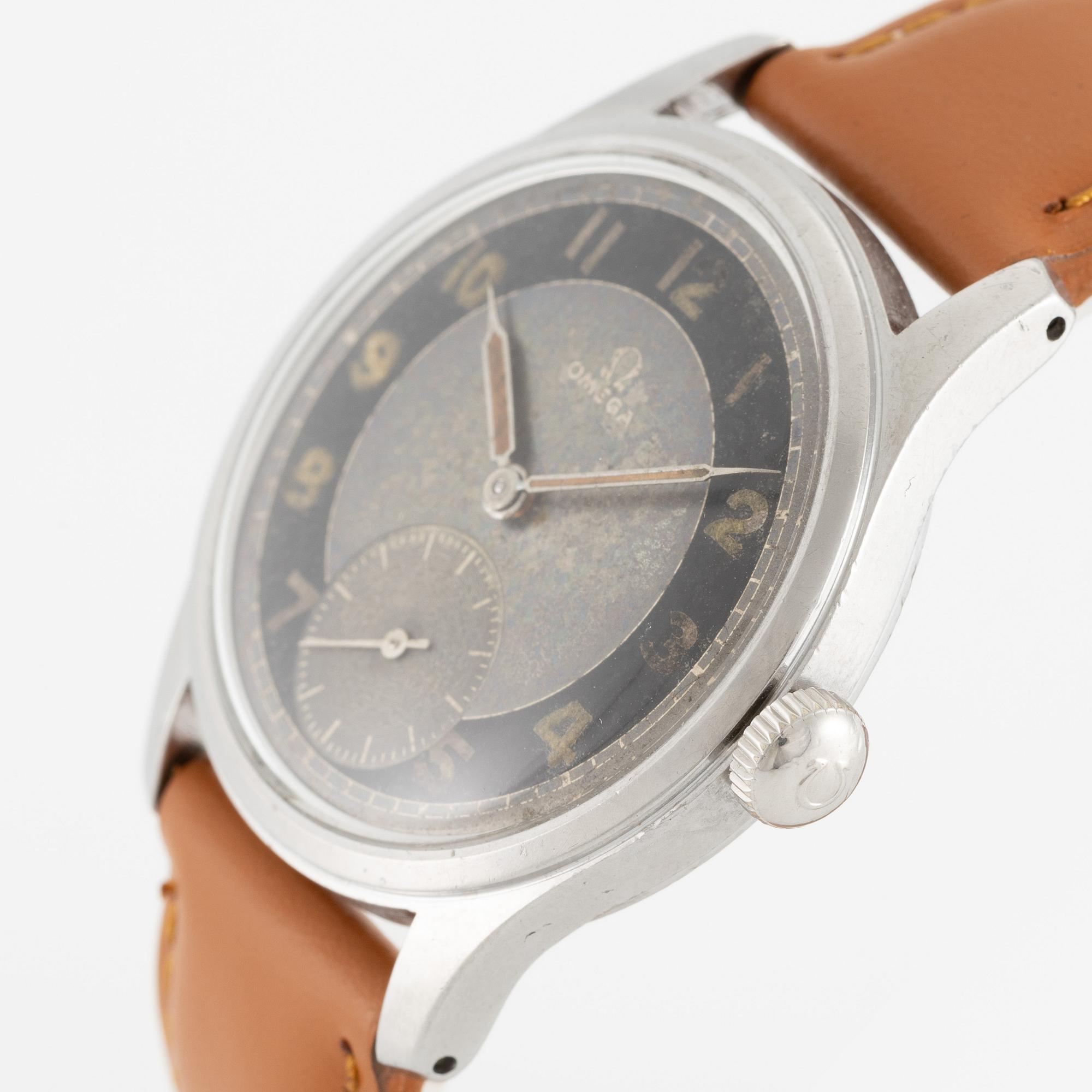 Omega, "Antimagnetisk, Vattentät, Stötskyddad", armbandsur, 35 mm.