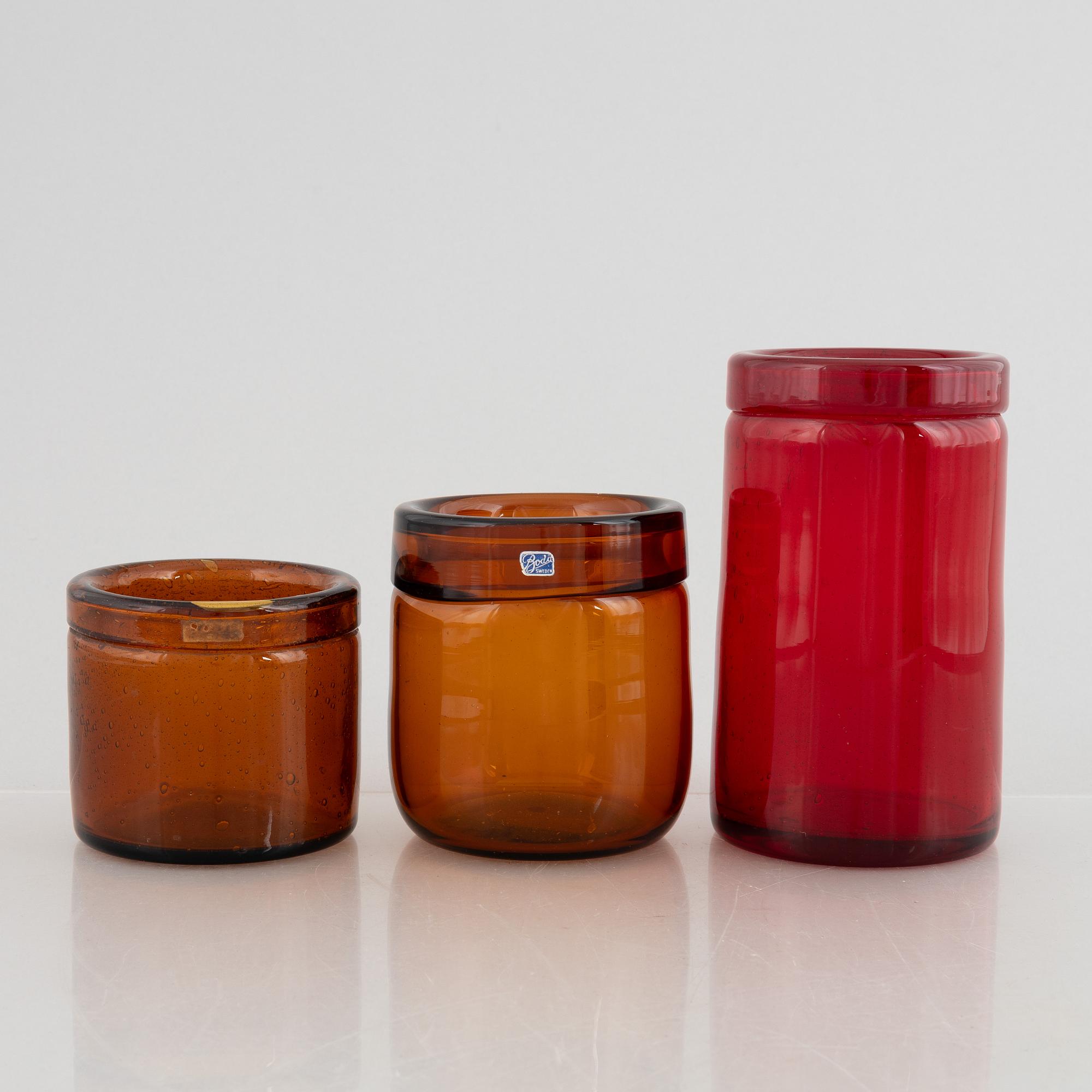 Erik Höglund, collection of glass objects, 17 pieces, Boda.