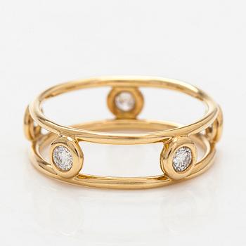 Tiffany & Co, Elsa Peretti, ring, "Diamonds by The Yard", 18K guld och briljantslipade diamanter.