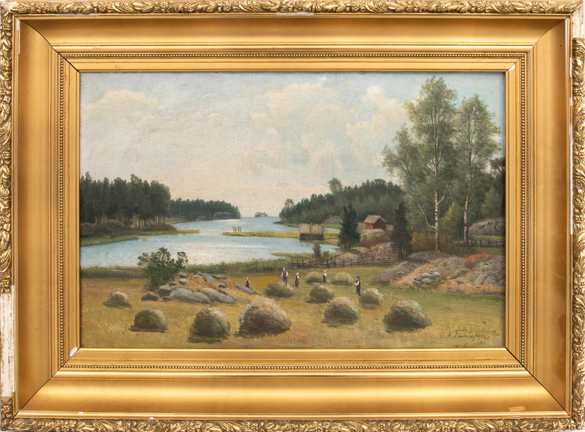 Carl August Fahlgren, olja på duk signerad och daterad 1861.