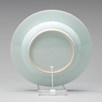 A pair of famille rose 'double peacock' dishes, Qing dynasty, Qianlong (1736-95).