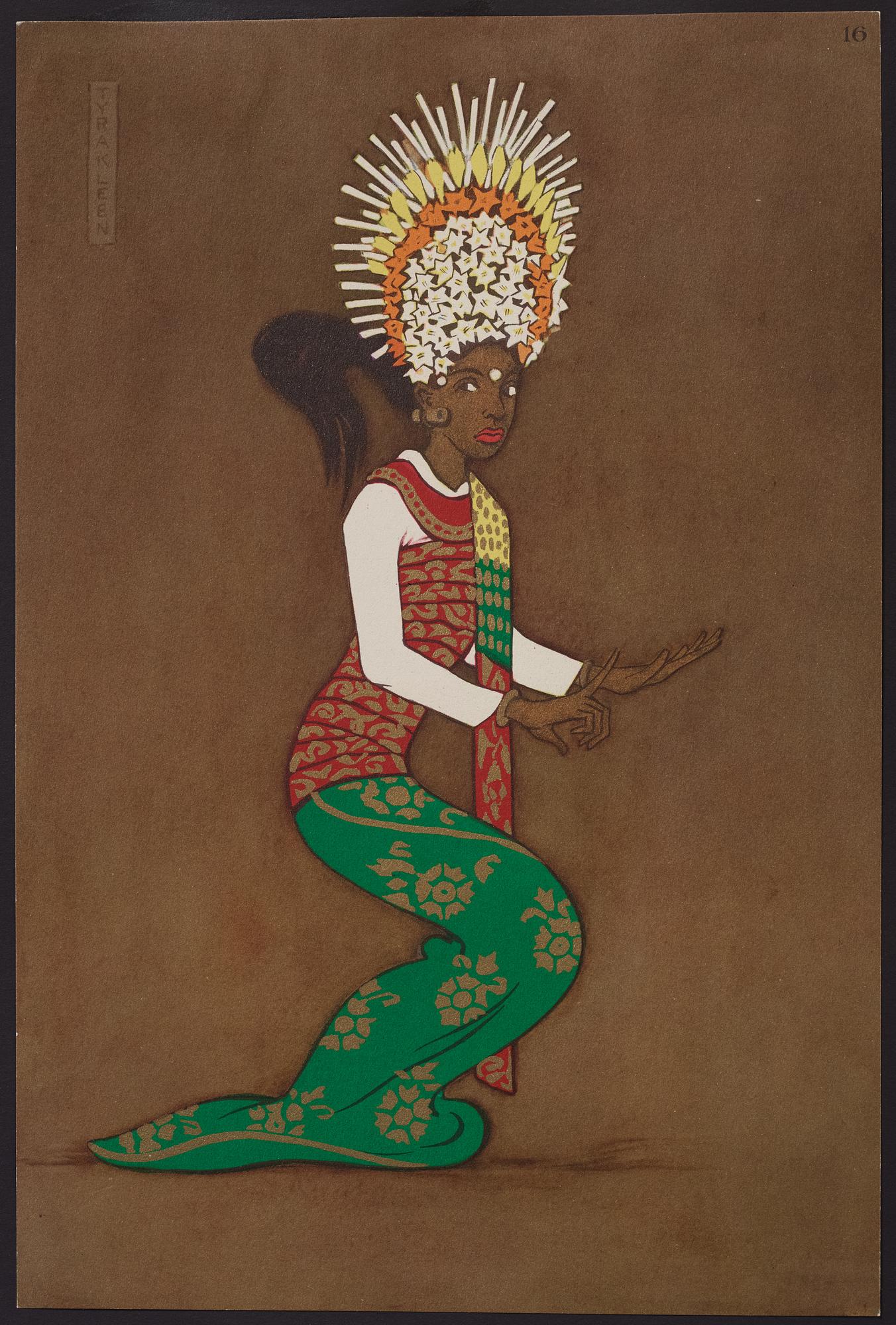 Tyra Kleen, fyra häften med åtta tryckta planscher (varav en dublett), "Temple Dances and Musical Instruments in Bali".