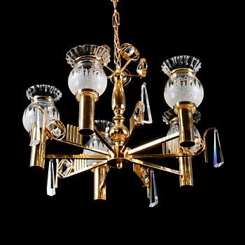 TAKLAMPA OCH BORDSLAMPA, Reijmyre, 1960-/70-tal. Diameter 43 cm.