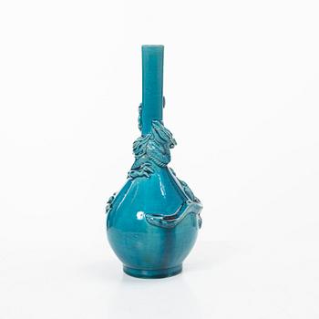 A turquoise glazed 'dragon vase' Qing dynasty, late 20th century.