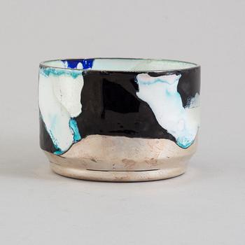 A sterling silver and enamel bowl by Anton Michelsen, Copenhagen, 1990s.