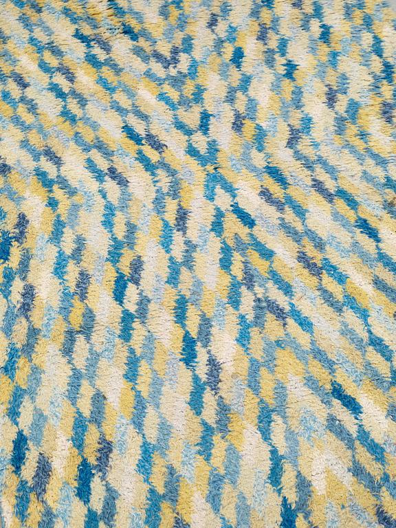 RUG. "Solregn". Knotted pile. 209,5 x 113 cm. Signed AB MMF BN.