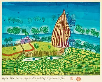 165. Friedensreich Hundertwasser, "Take care when you walk over the prairie/ The death of a thousand windows".