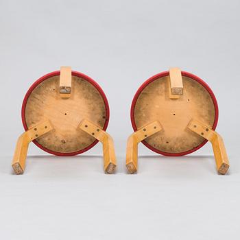 Alvar Aalto, a pair of  '60' stools, Artek 1950s-60s.