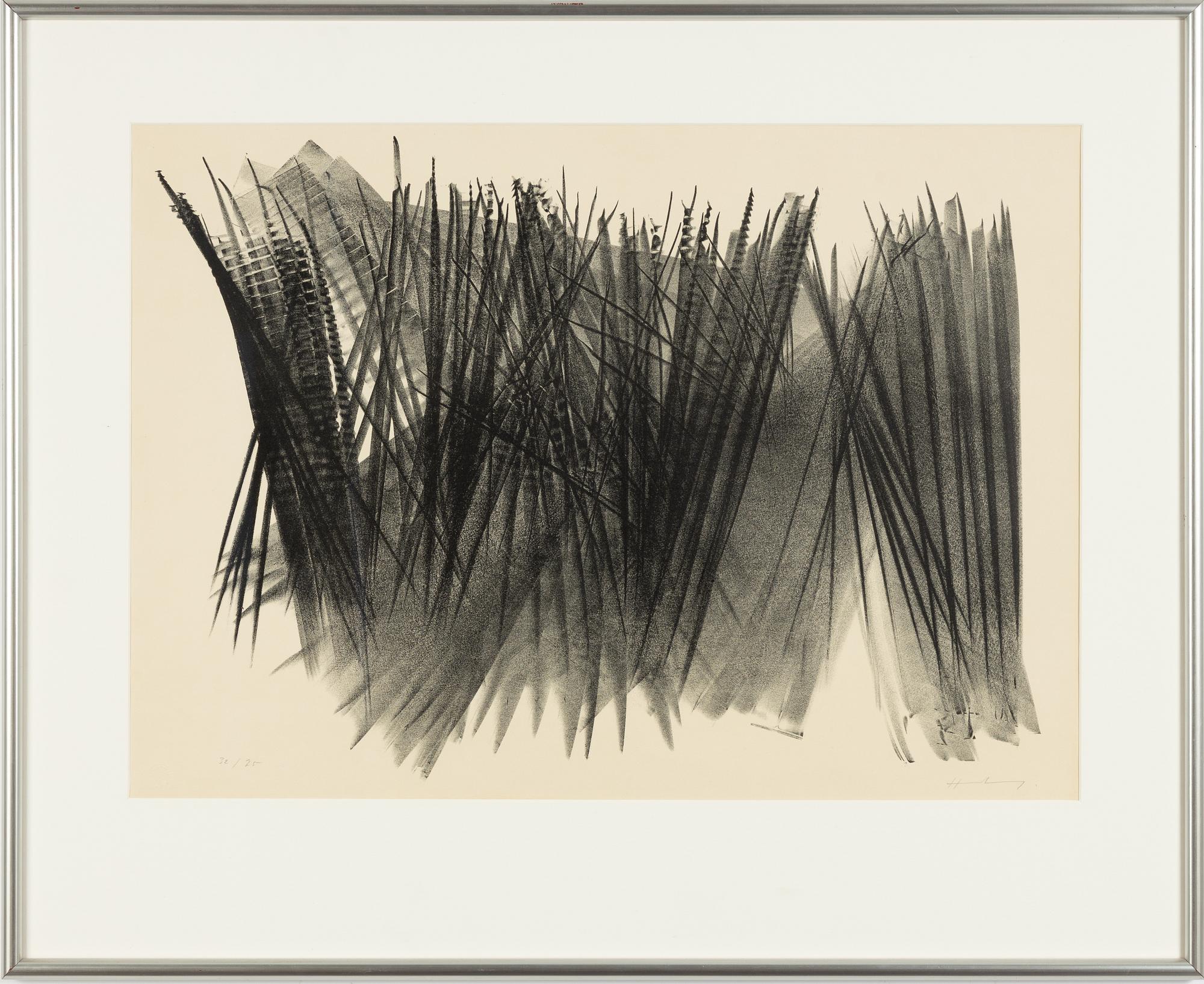 Hans Hartung, litografi, signerad Hans Hartung.