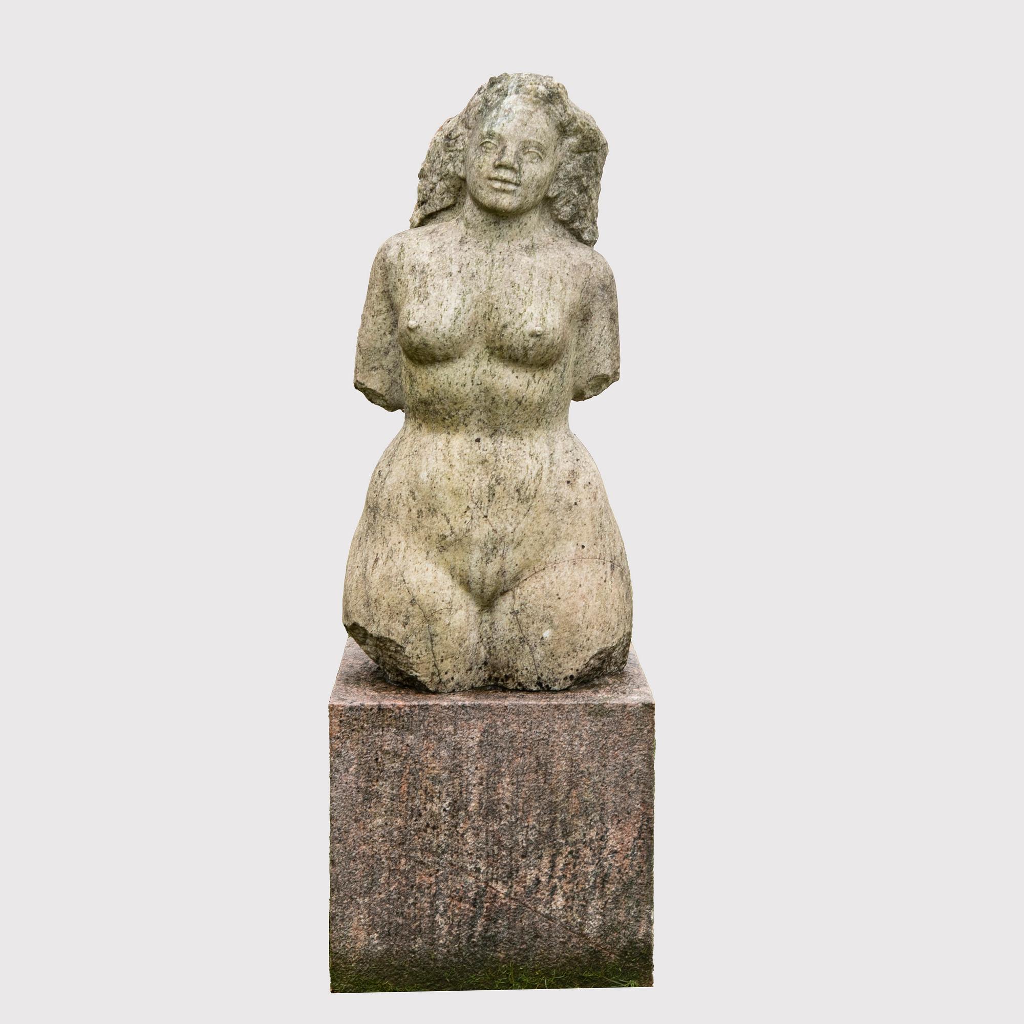 Arvid Källström, a signed stone sculpture.