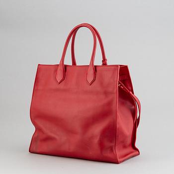 Balenciaga, red leather 'Padlock All Time Tote Bag'.