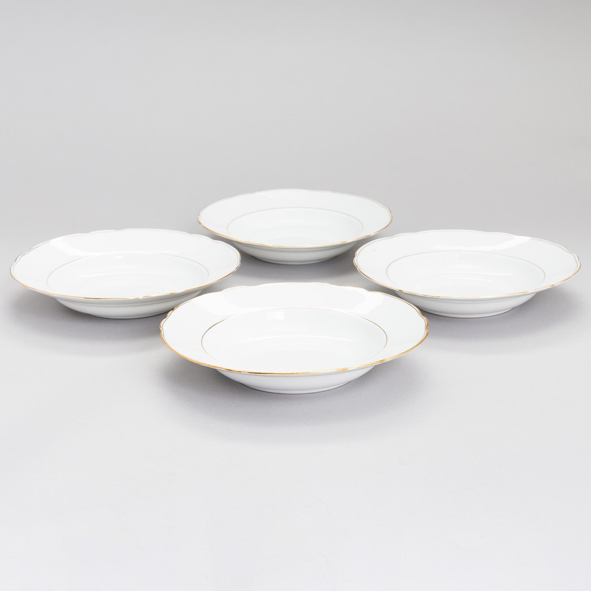 Russian porcelain dishes, totally 7, Kuznetsov and Kornilov, Russia 1861 - 1917.