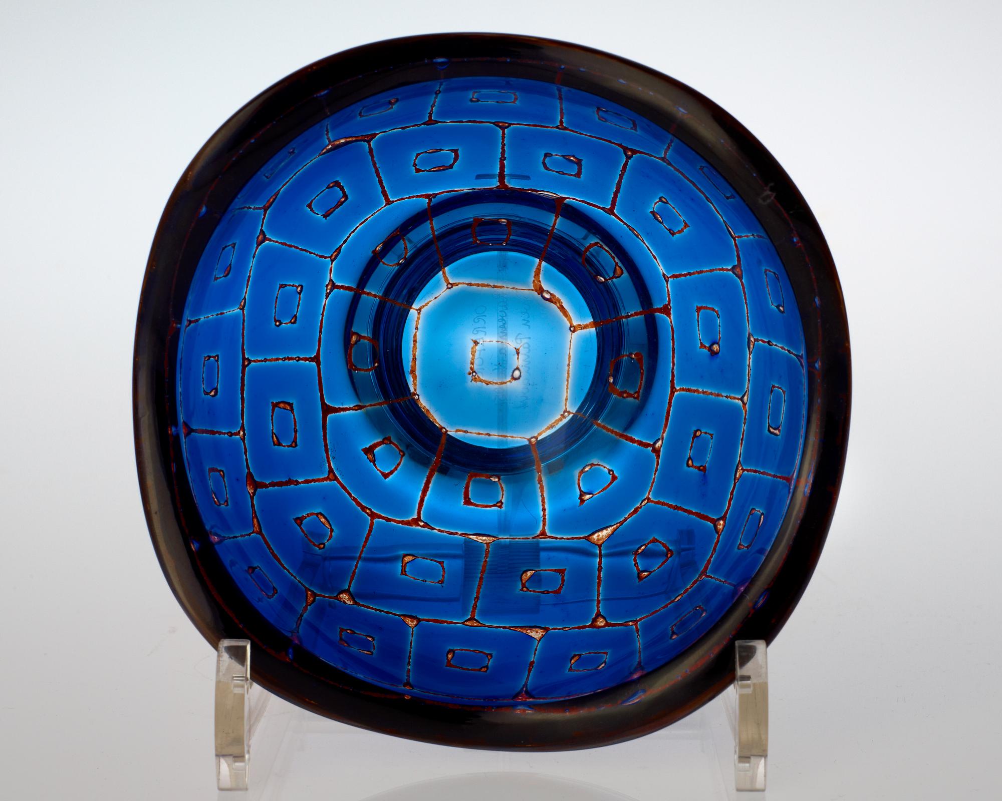 A Sven Palmqvist Ravenna glass bowl, Orrefors, 1978.