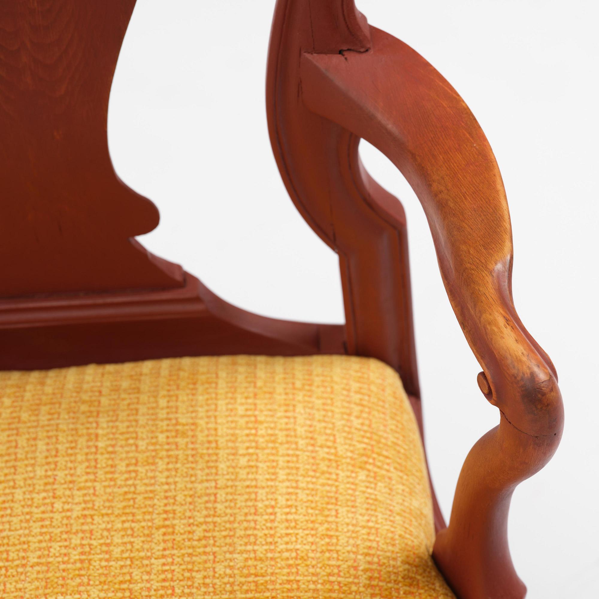 A Swedish rococo armchair, Stockholm, later part 18th century.