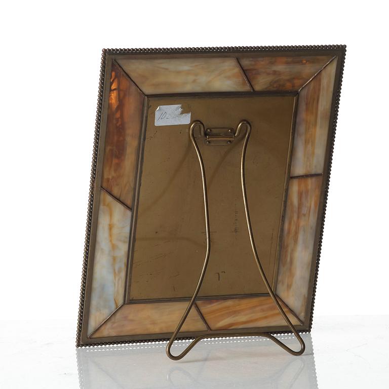 Tiffany Studios, two metal and glass desk picture frames, New York, early 20th century, model 918.