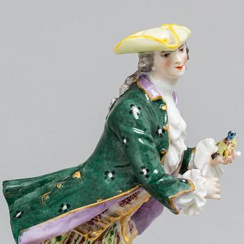A Geman porcelain figurine, 20th Century, Meissen like mark.