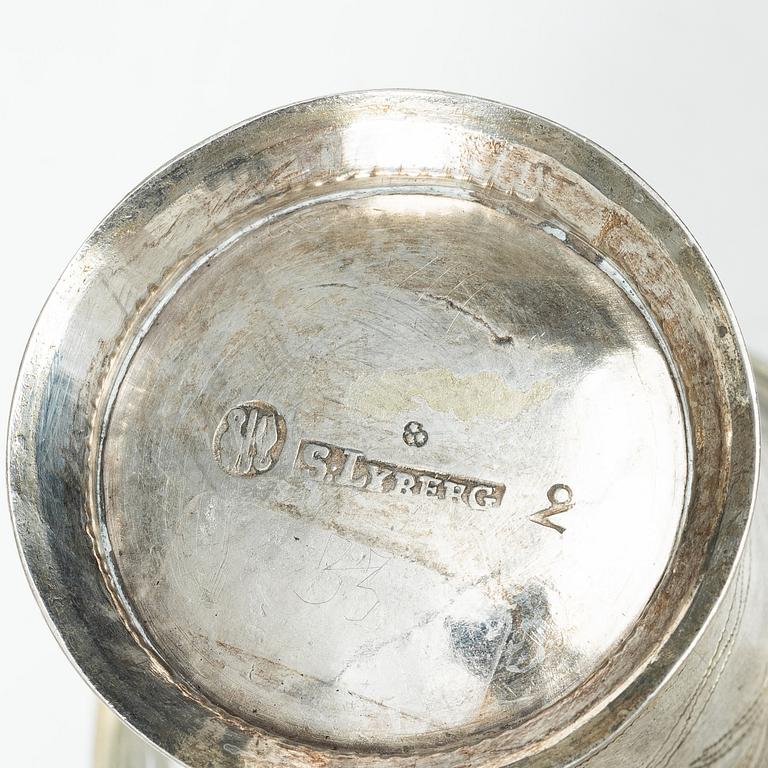 A Swedish silver beaker, mark of Samuel Lyberg, Borås (1778–1834).