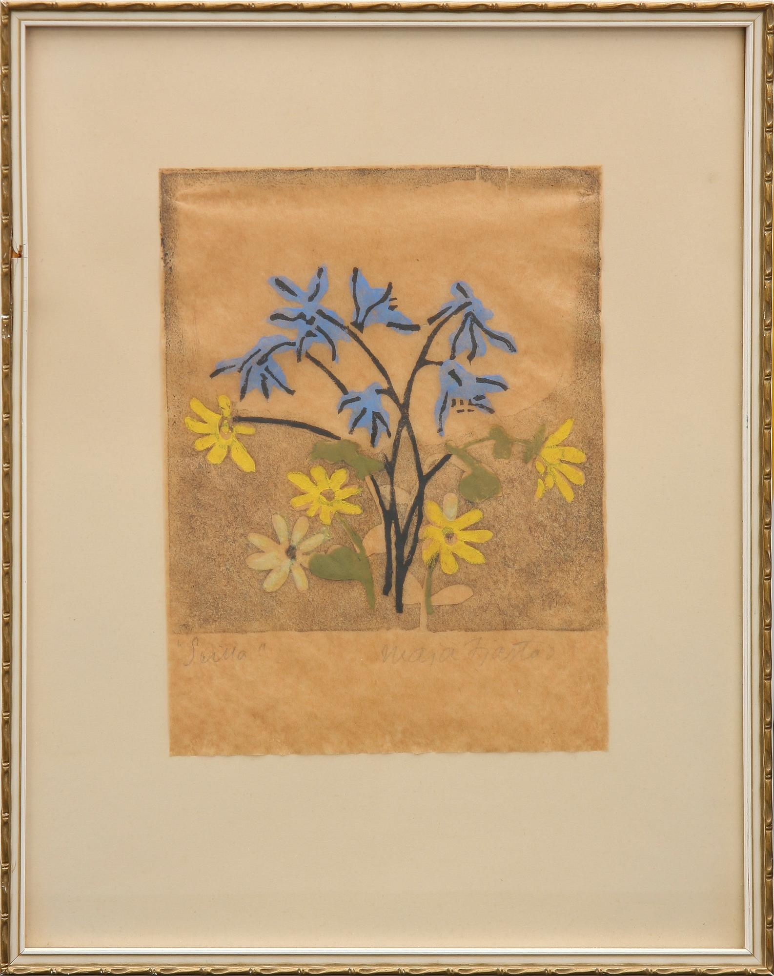 KERSTIN MARIA (MAJA) FJAESTAD, träsnitt, 2 st, sign.