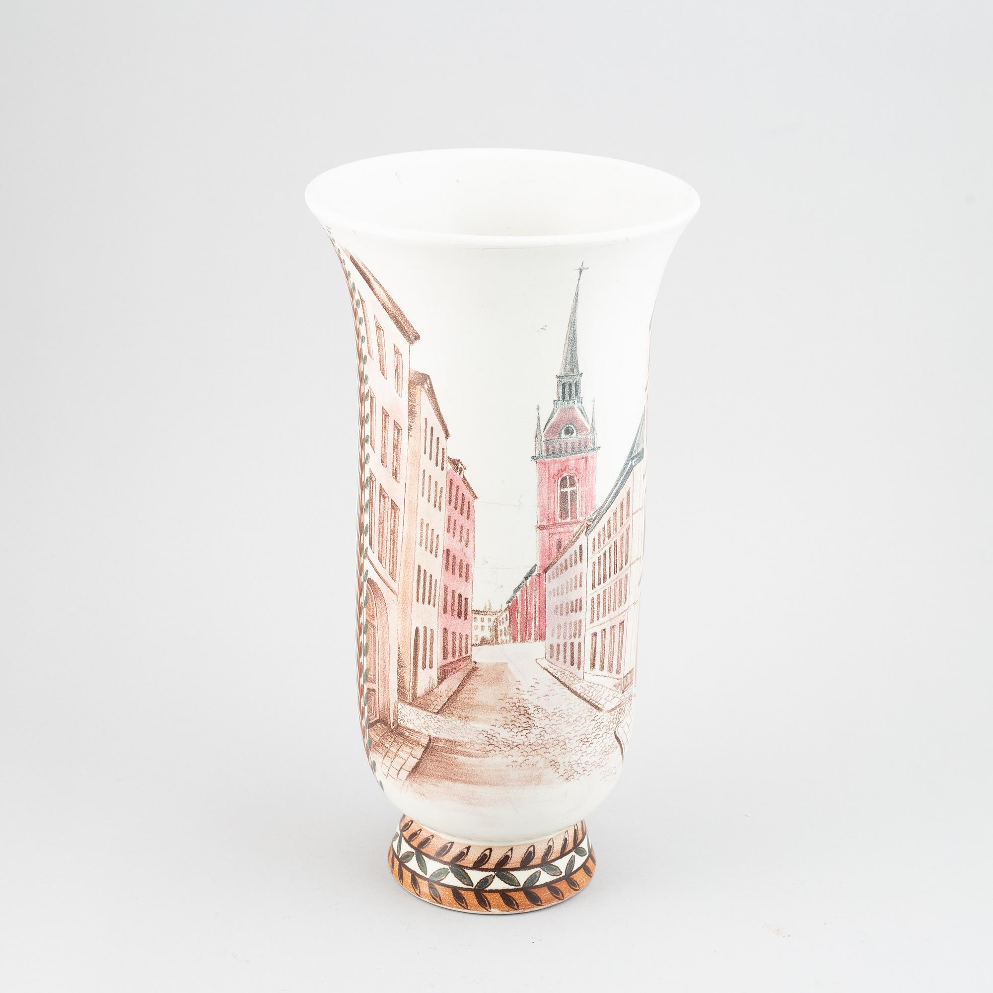 Oskar Dahl, a stoneware vase, Unik 104, Rörstrand 1944.